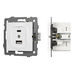 Фото #1 товара Механизм USB розетки SCT-MUAC-PL-WH-V (5V, 3A, QC4) (Arlight, -)