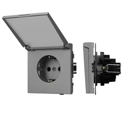 Фото #1 товара Механизм розетки влагозащищённый SCT-TENDO-MCP-PL-GR (230V, 16A) (Arlight, -)