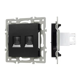 Фото #1 товара Механизм компьютерной розетки двойной SCT-MPC2-PL-BK (RJ-45, CAT6) (Arlight, -)
