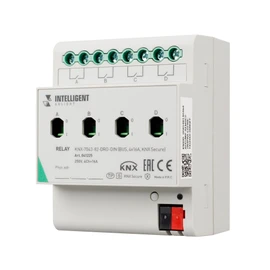 Фото #1 товара INTELLIGENT ARLIGHT Релейный модуль KNX-7043-82-DRO-DIN (BUS, 4x16А, KNX Secure) (IARL, IP20 Пластик, 2 года)