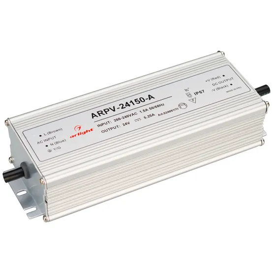 Фото #1 товара Блок питания ARPV-24150-A (24V, 6.3A, 150W) (Arlight, IP67 Металл, 3 года)