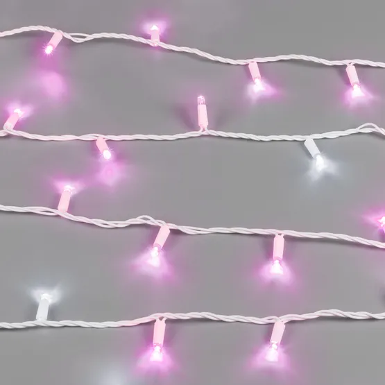 Фото #2 товара Светодиодная гирлянда ARD-STRING-CLASSIC-10000-WHITE-100LED-FLASH PINK (230V, 7W) (Ardecoled, IP65)