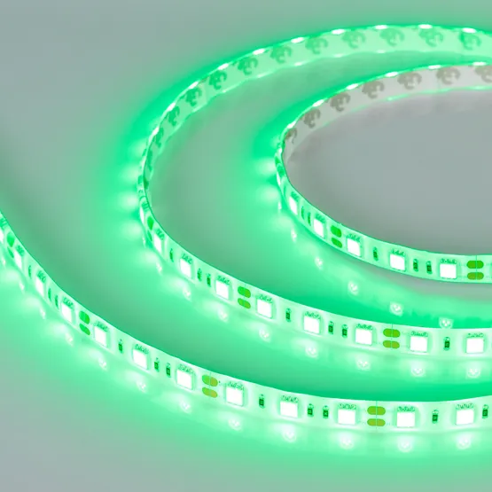 Фото #2 товара Светодиодная лента RTW 2-5000SE 12V Green 2x (5060, 300 LED, LUX) (Arlight, 14.4 Вт/м, IP65)