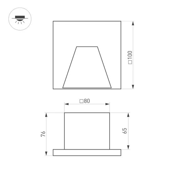 Фото #4 товара Светильник LT-TIE-S100-3W Warm3000 (RD, 75x30 deg, 230V) (Arlight, IP65 Бетон, 3 года)