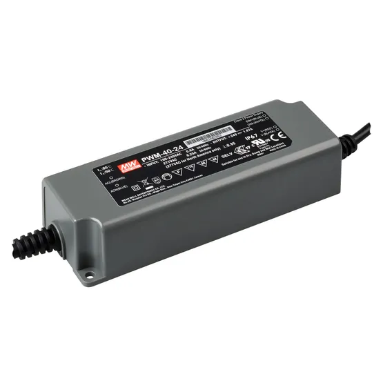 Фото товара Блок питания PWM-40-24 (24V, 1.67A, 40W, 0-10V, PFC) (MEAN WELL, IP67 Пластик, 5 лет)