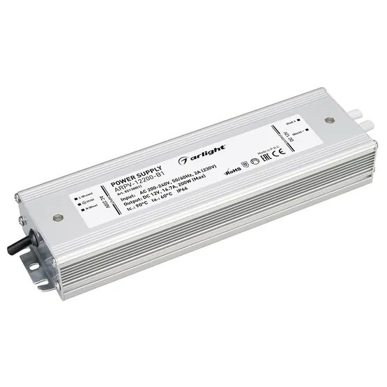 Фото товара Блок питания ARPV-12200-B1 (12V, 16.7A, 200W) (Arlight, IP67 Металл, 3 года)