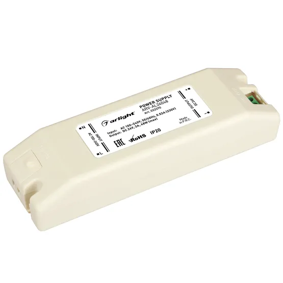 Фото товара Блок питания ARV-AL24048 (24V, 2A, 48W) (Arlight, IP20 Пластик, 2 года)