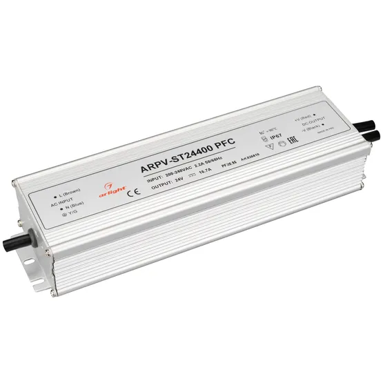 Фото товара Блок питания ARPV-ST24400 PFC (24V, 16.7A, 400W) (Arlight, IP67 Металл, 5 лет)