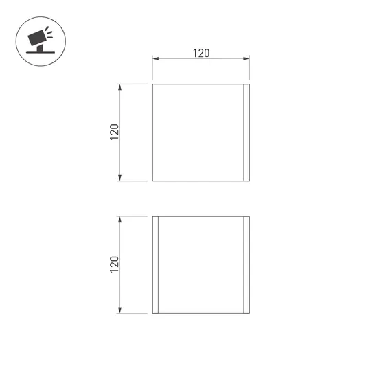 Фото #2 товара Светильник LGD-PERAN-WALL-S120x120-6W Warm3000 (Light ivory, 0-80 deg, 230V) (Arlight, IP65 Бетон, 3 года)