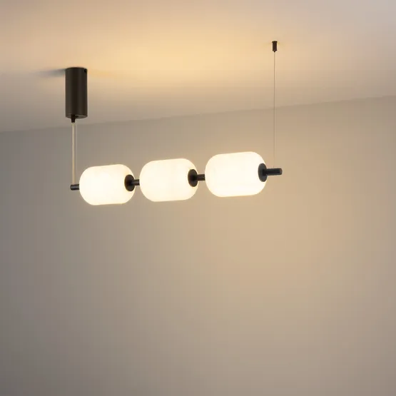 Фото #2 товара Светильник SP-CARAMELA-HANG-L720-12W Warm2700 (BK, 360 deg, 230V) (Arlight, IP20, Натуральный шелк, 3 года)