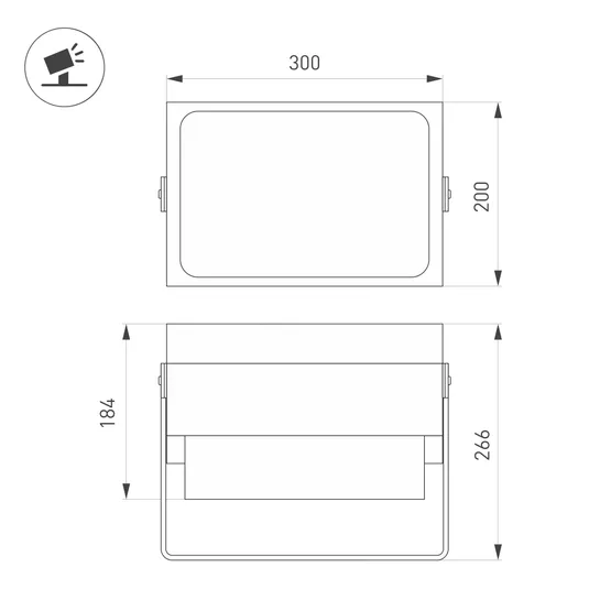 Фото #2 товара Светильник ALT-POLARIS-S300x200-150W Day5000 (BK, 6 deg, 230V) (Arlight, IP66 Металл, 3 года)