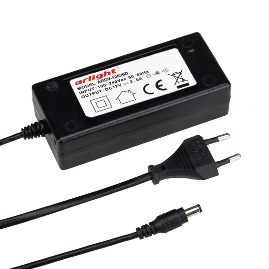 Фото товара Блок питания ARDV-24036D (24V, 1.5A, 36W) (Arlight, Адаптер)