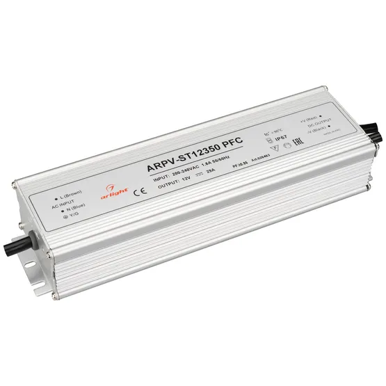 Фото товара Блок питания ARPV-ST12350 PFC (12V, 29.0A, 350W) (Arlight, IP67 Металл, 5 лет)