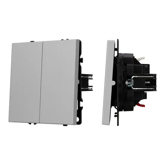 Фото #1 товара Механизм выключателя двухклавишный непроходной SWT-NOBE-MK02-SFPL-IS (230V, 10A) (Arlight, -)