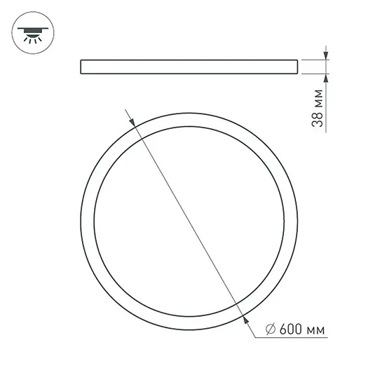 Фото #3 товара Светильник SP-R600A-48W Warm White (Arlight, IP40 Металл, 3 года)