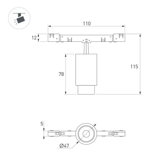 Фото #4 товара Светильник MAG-MICROCOSM-SPOT-ZOOM-R47-9W Warm3000 (BK, 15-55 deg, 24V) (Arlight, IP20 Металл, 5 лет)