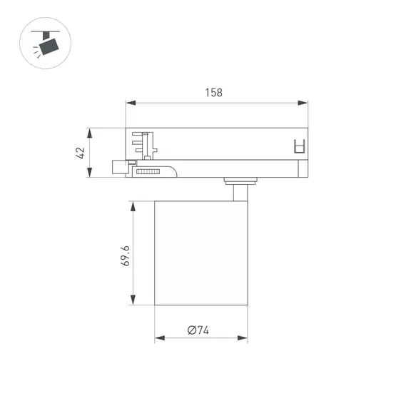 Фото #5 товара Светильник LGD-DYKE-4TR-R75-16W Warm3000 (BK, 20 deg, 230V) (Arlight, IP20 Металл, 5 лет)