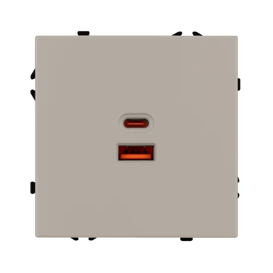 Фото #2 товара Механизм розетки с быстрой USB зарядкой SCT-NOBE-MUAC-SFPL-FC-CA (65W, QC3) (Arlight, -)