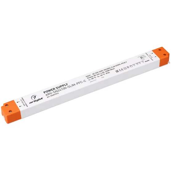 Фото товара Блок питания ARV-SN24100-SLIM-PFC-C (24V, 4.2A, 100W) (Arlight, IP20 Пластик, 3 года)