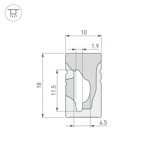 Фото #2 товара Силиконовый профиль WPH-FLEX-1018-SIDE-S10-50m WHITE (Arlight, Силикон)