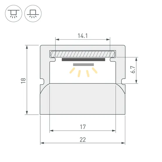 Фото #5 товара Профиль WPH-FLOOR22-2000 (Arlight, Пластик)